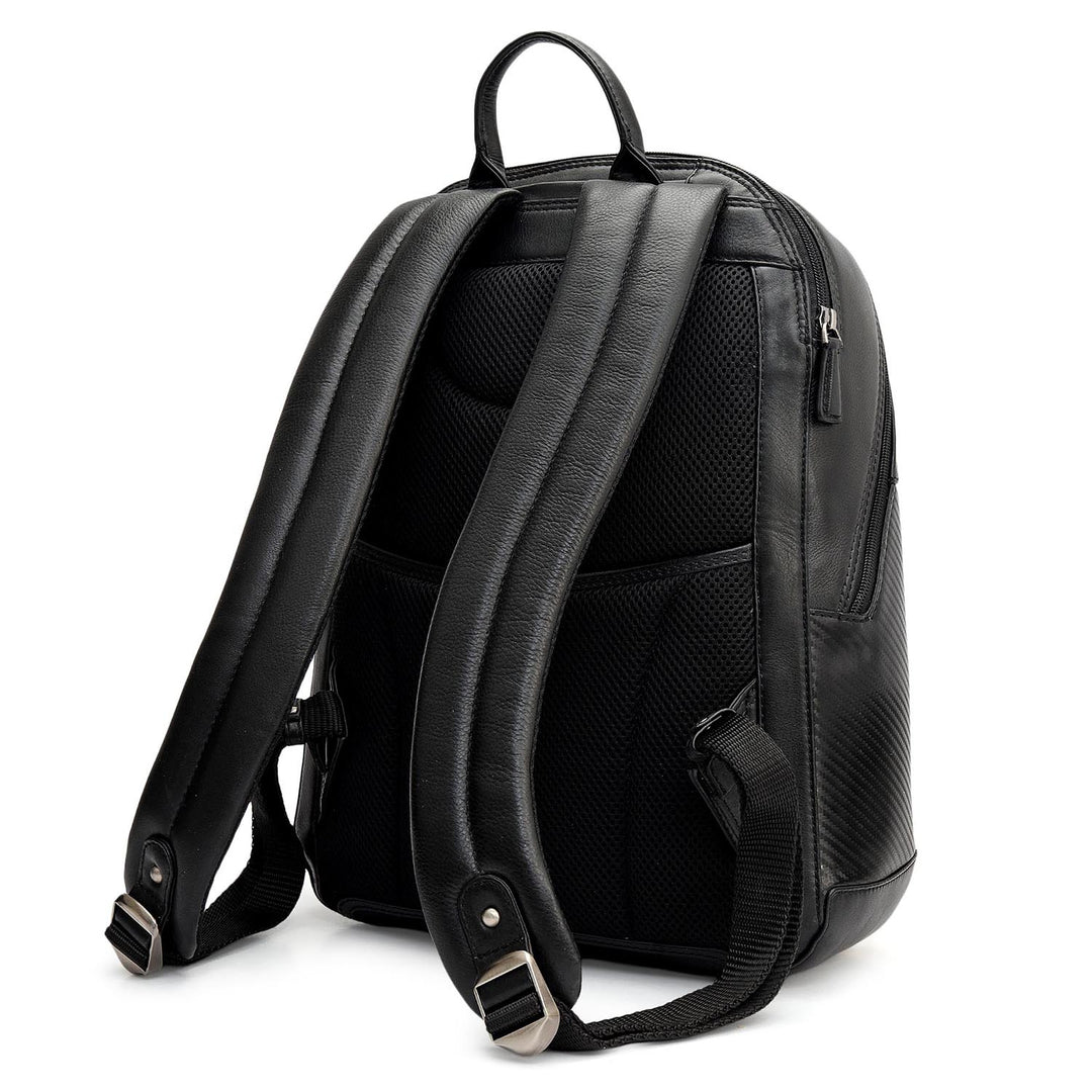 Carbon Leather Backpack - Black