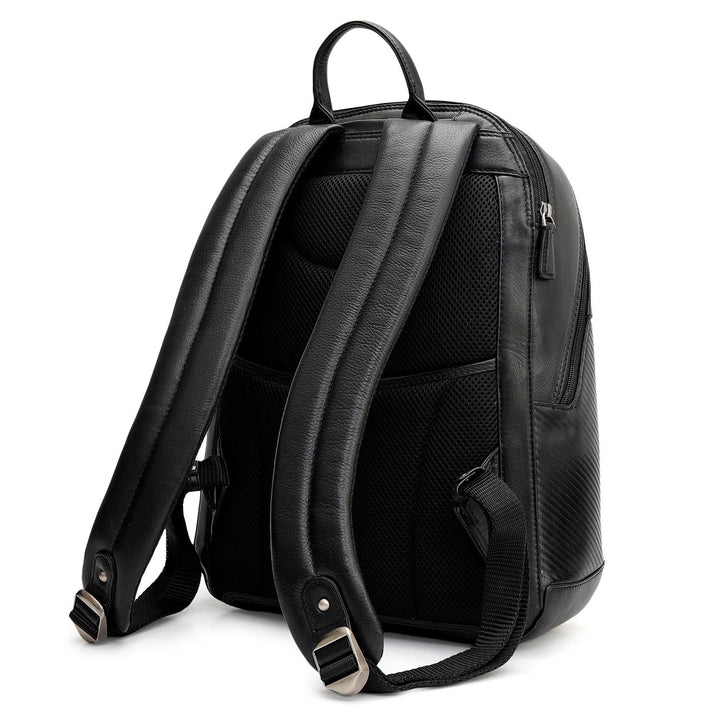 Carbon Leather Backpack - Black