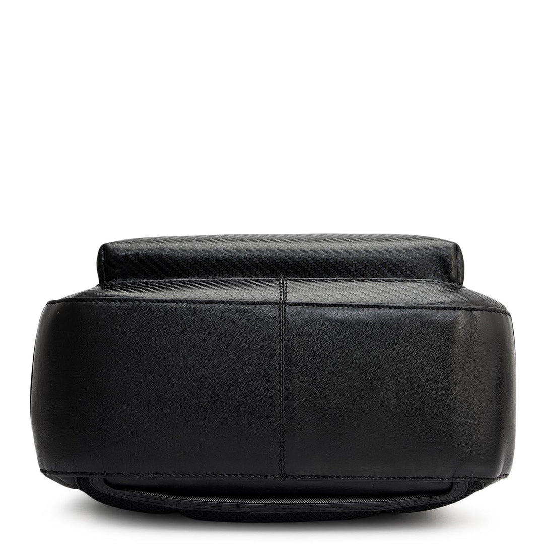 Carbon Leather Backpack - Black