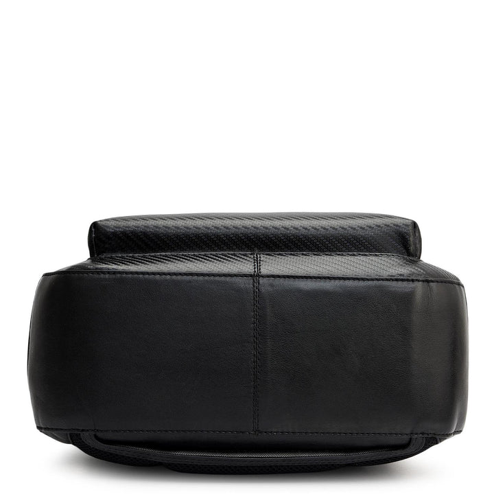 Carbon Leather Backpack - Black