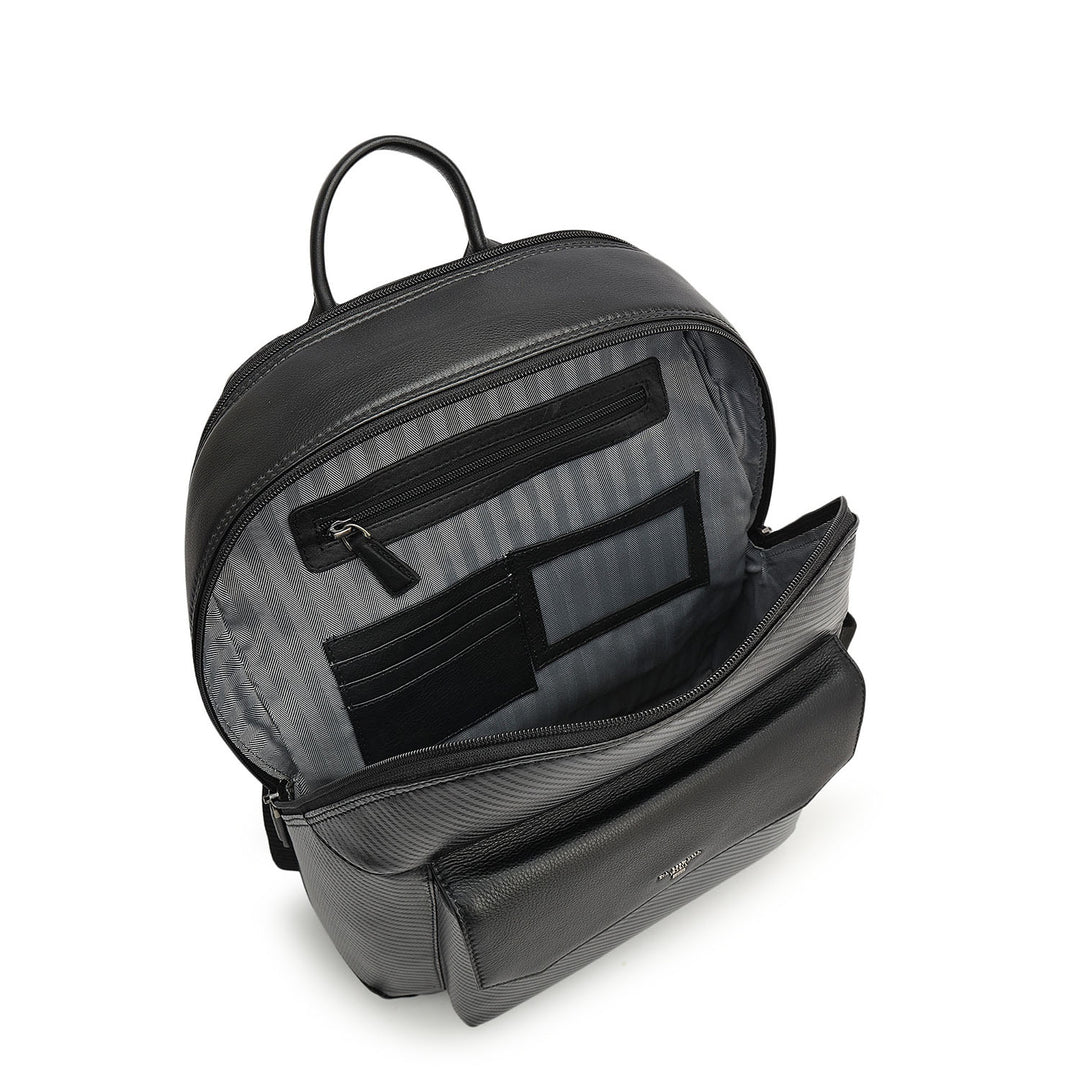 Carbon Leather Backpack - Black