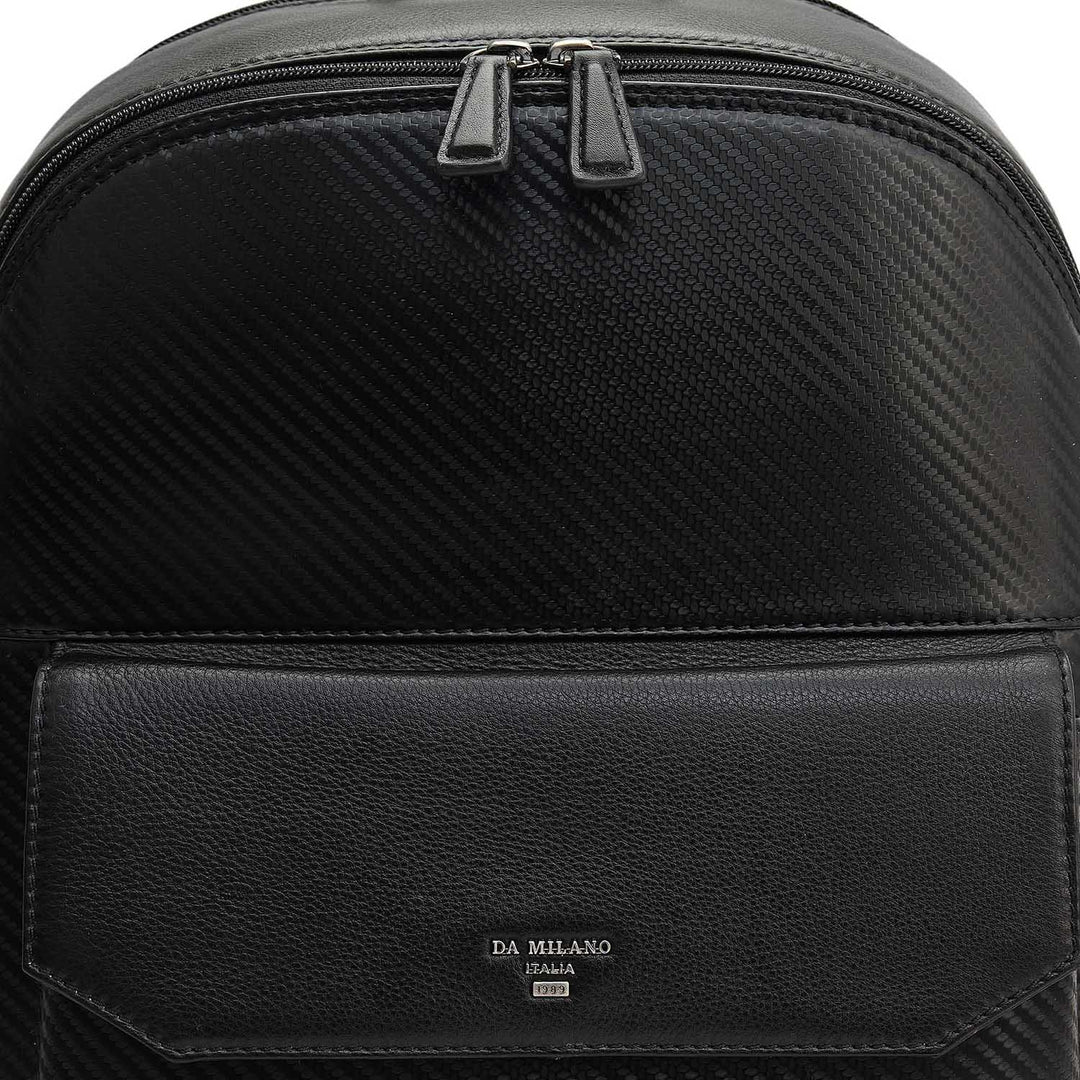 Carbon Leather Backpack - Black