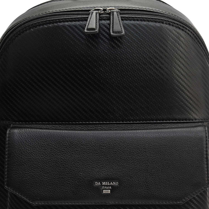 Carbon Leather Backpack - Black