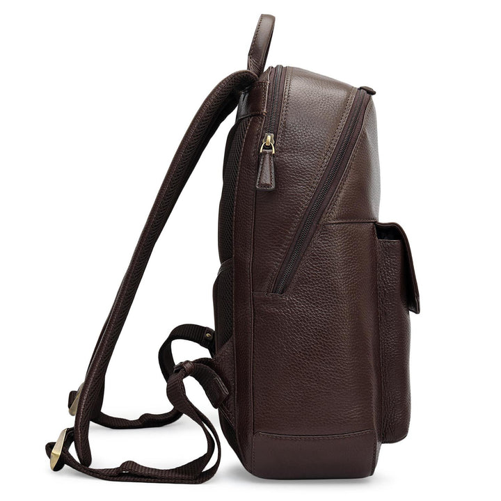 Wax Leather Backpack - Dark Brown