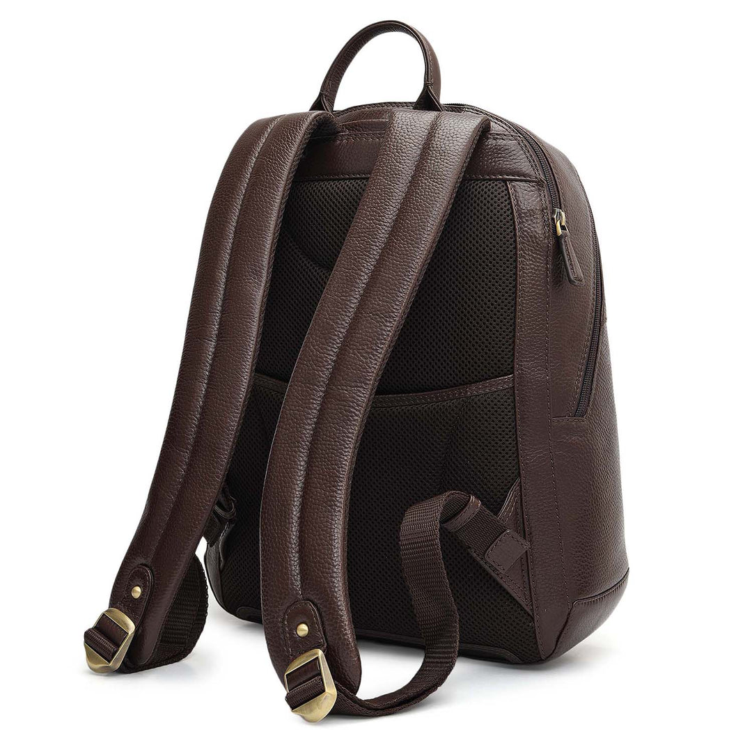 Wax Leather Backpack - Dark Brown