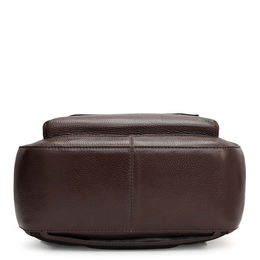 Wax Leather Backpack - Dark Brown