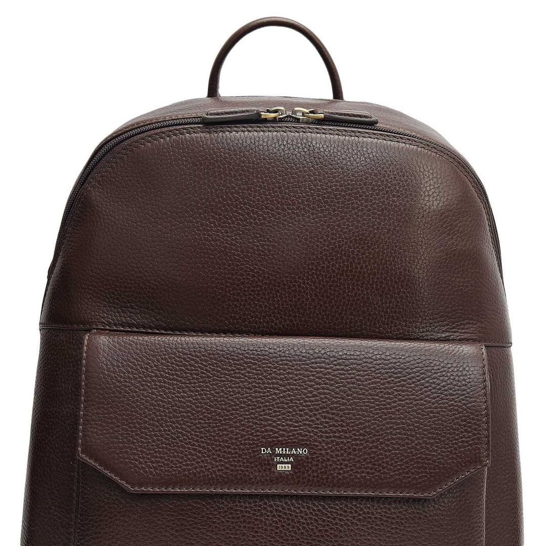 Wax Leather Backpack - Dark Brown