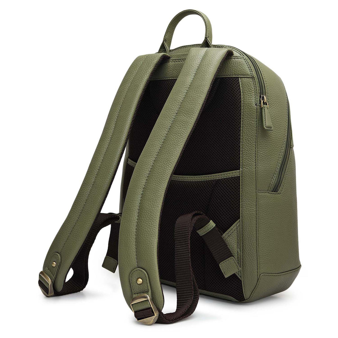 Wax Leather Backpack - Matcha Green