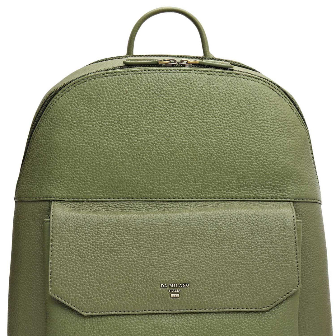 Wax Leather Backpack - Matcha Green