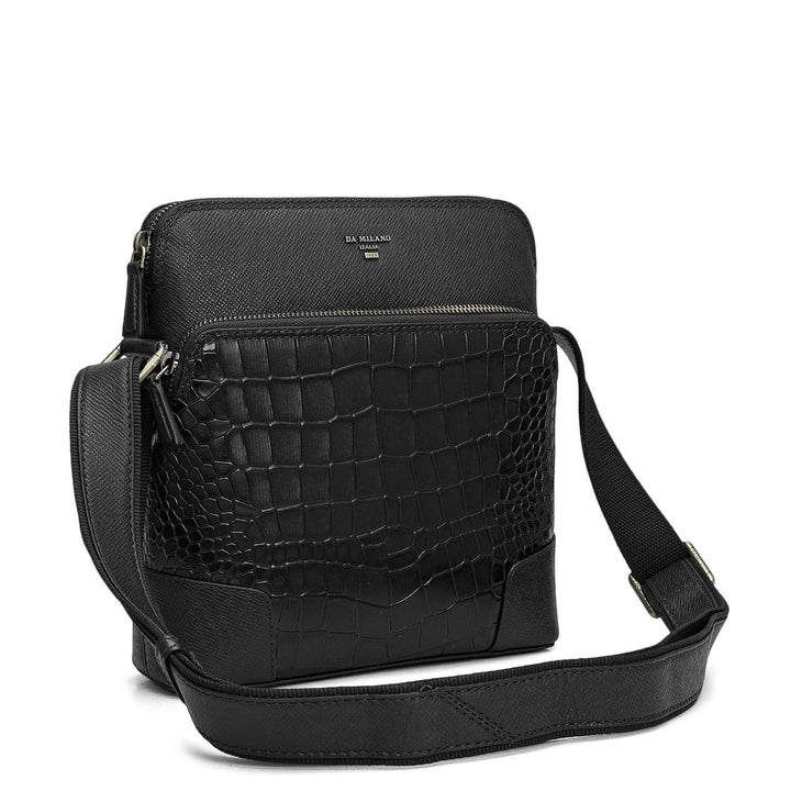 Croco Franzy Leather Sling - Black