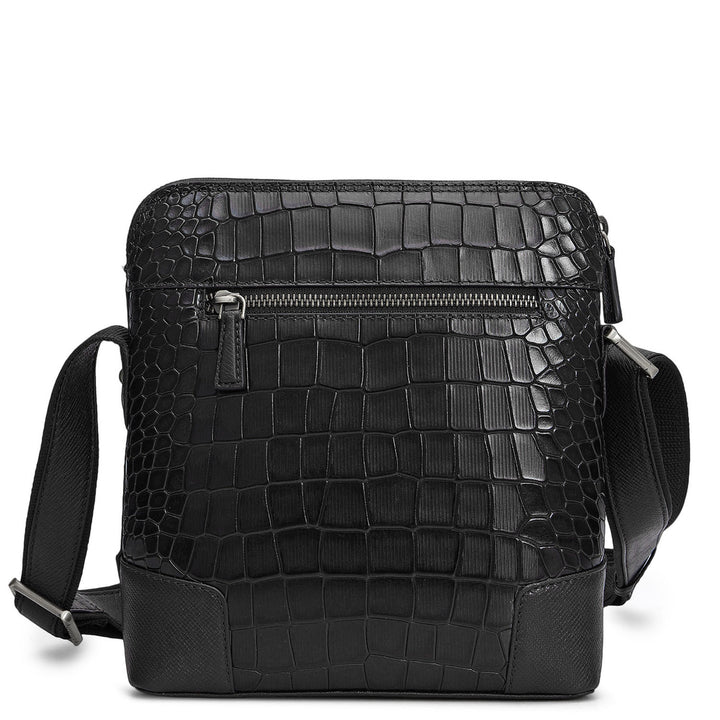 Croco Franzy Leather Sling - Black