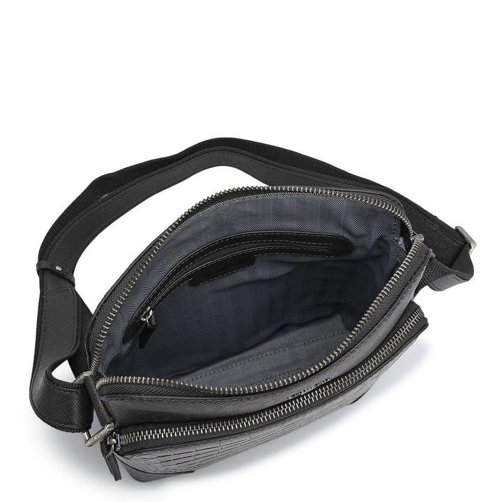 Croco Franzy Leather Sling - Black