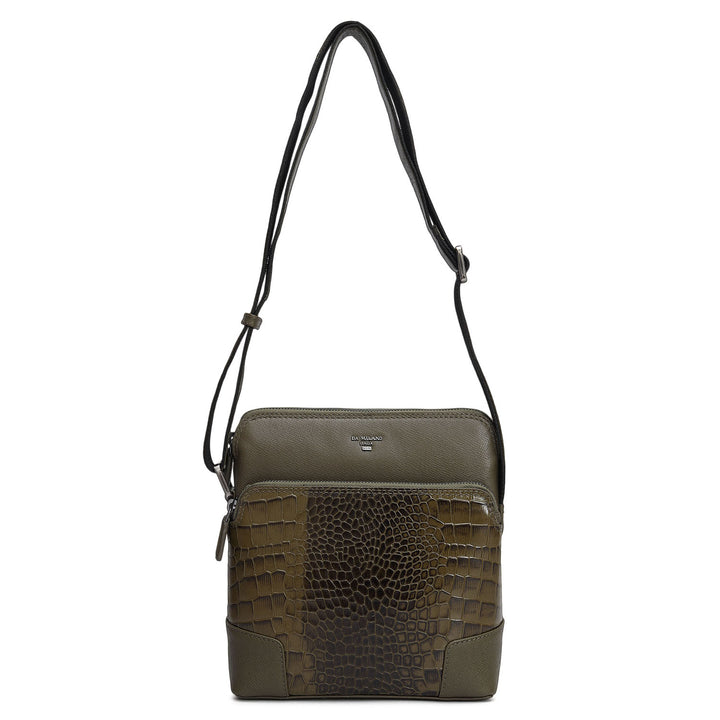 Croco Franzy Leather Sling - Military Green