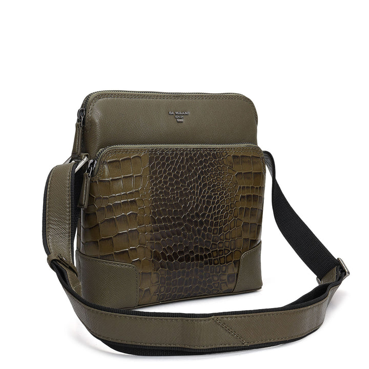 Croco Franzy Leather Sling - Military Green