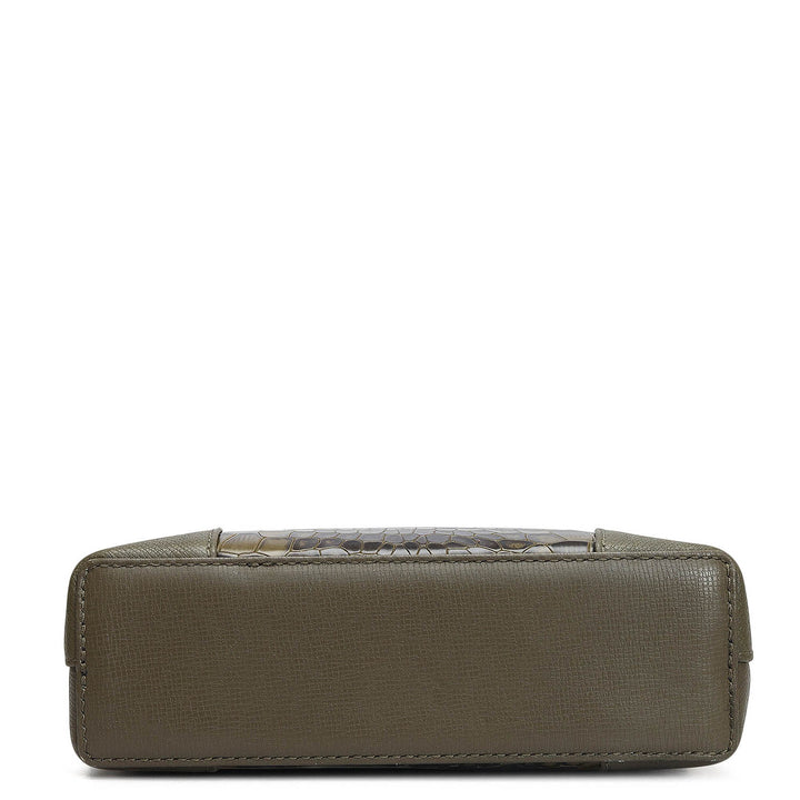 Croco Franzy Leather Sling - Military Green