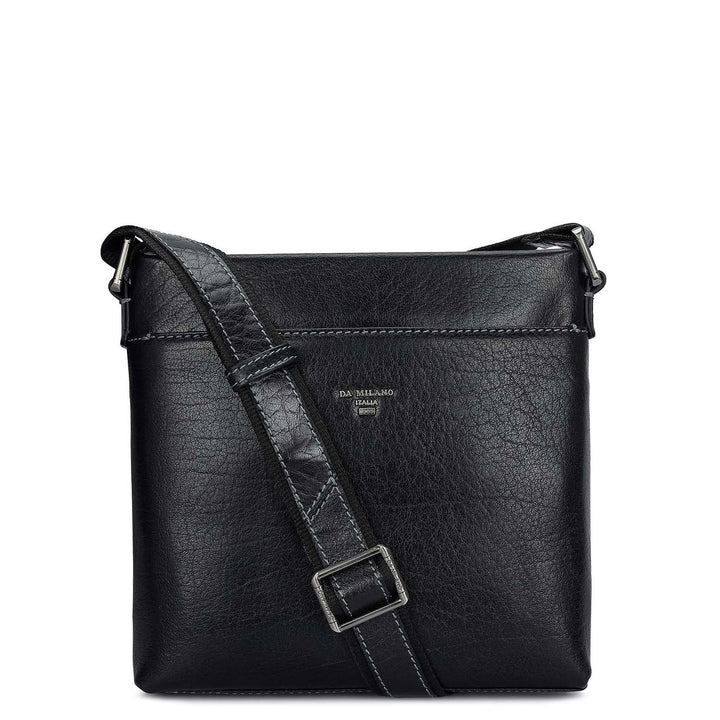 Elephant Pattern Leather Men Sling - Black