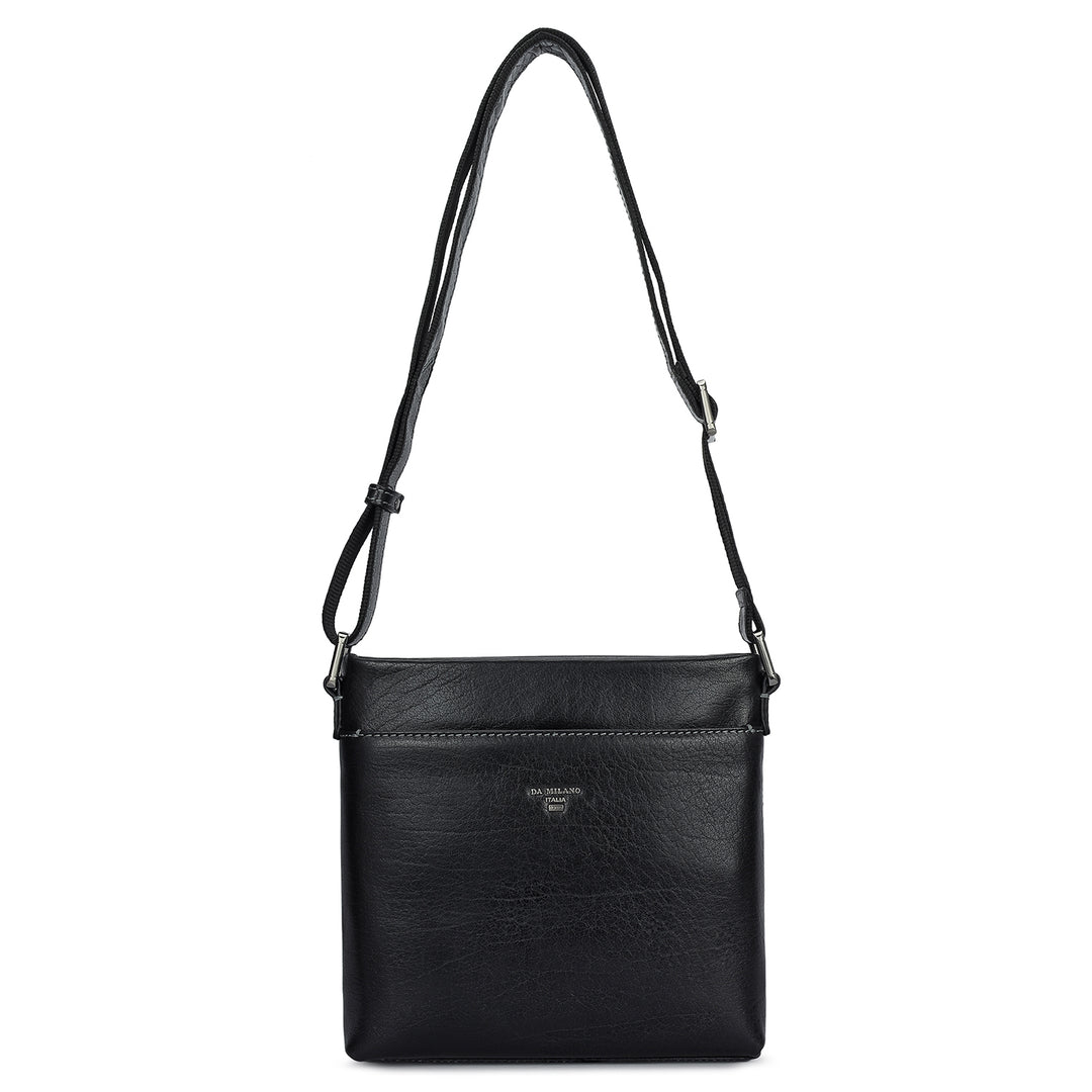 Elephant Pattern Leather Men Sling - Black