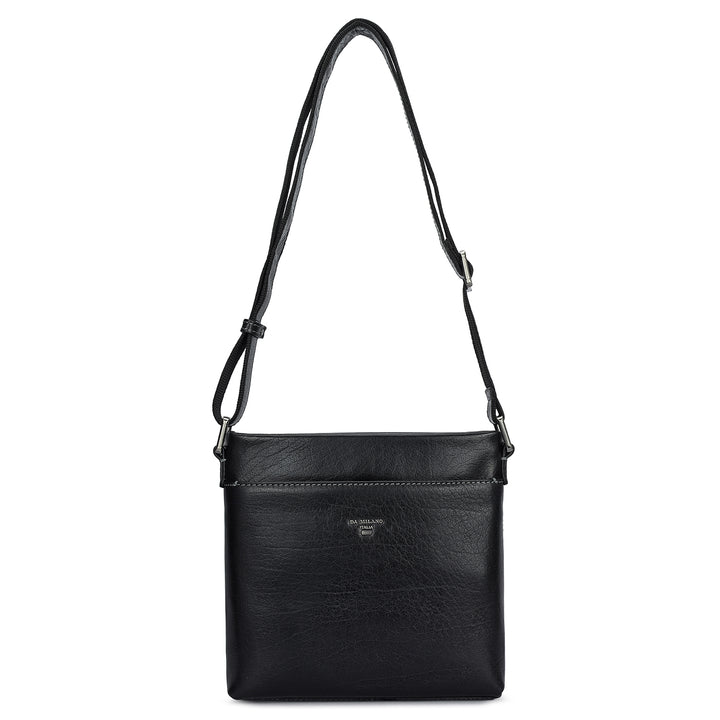 Elephant Pattern Leather Men Sling - Black