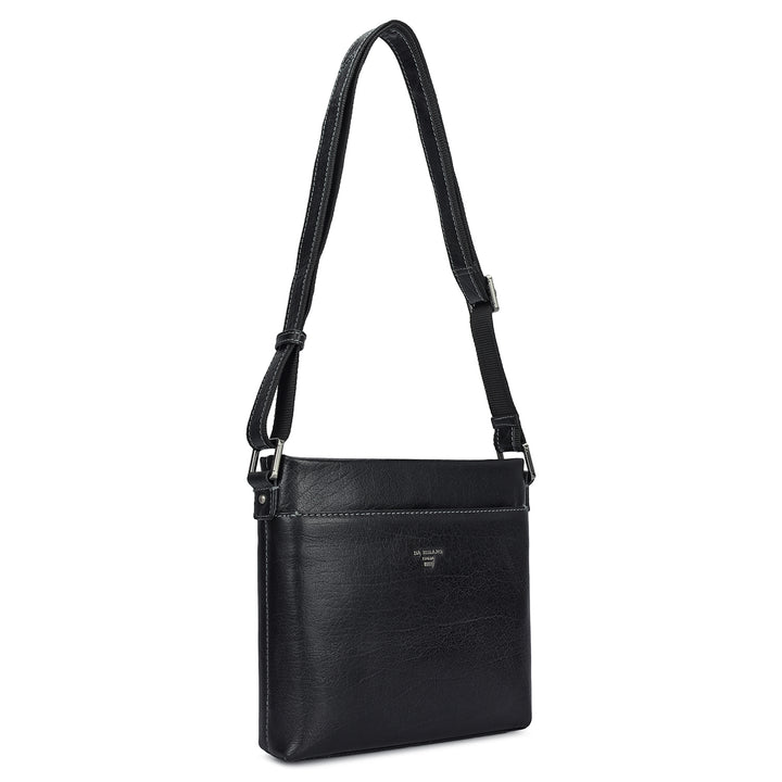Elephant Pattern Leather Men Sling - Black