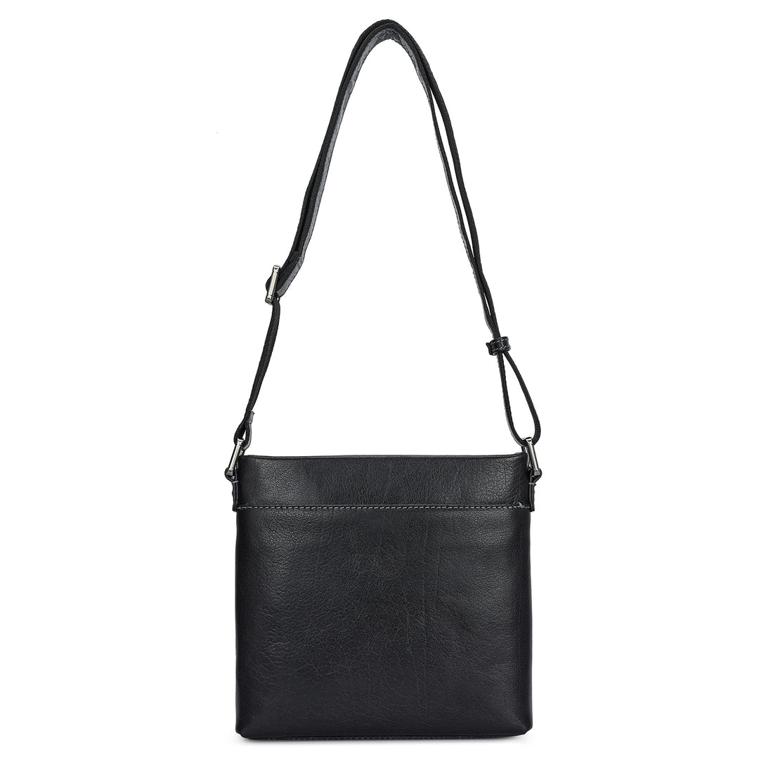 Elephant Pattern Leather Men Sling - Black