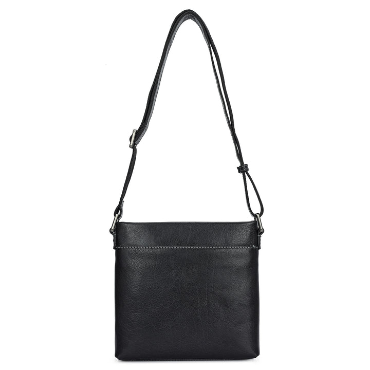Elephant Pattern Leather Men Sling - Black