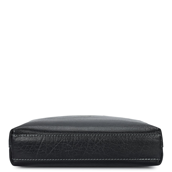 Elephant Pattern Leather Men Sling - Black