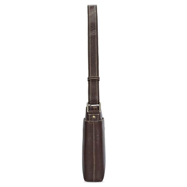 Elephant Pattern Leather Men Sling - Brown