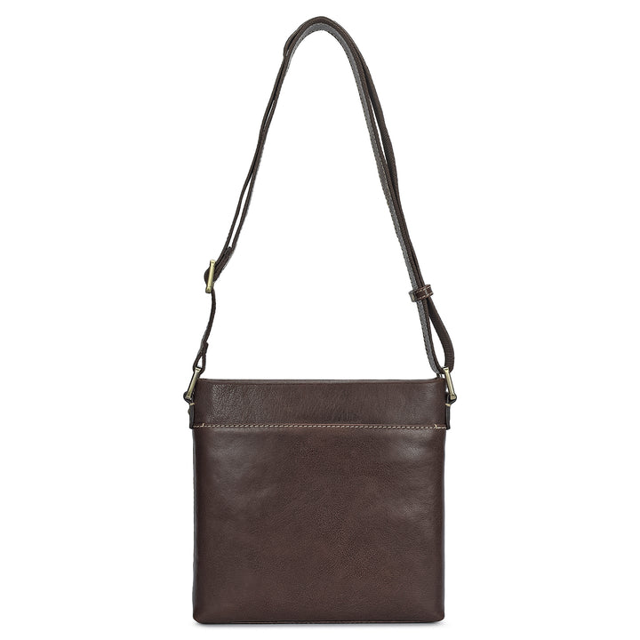 Elephant Pattern Leather Men Sling - Brown