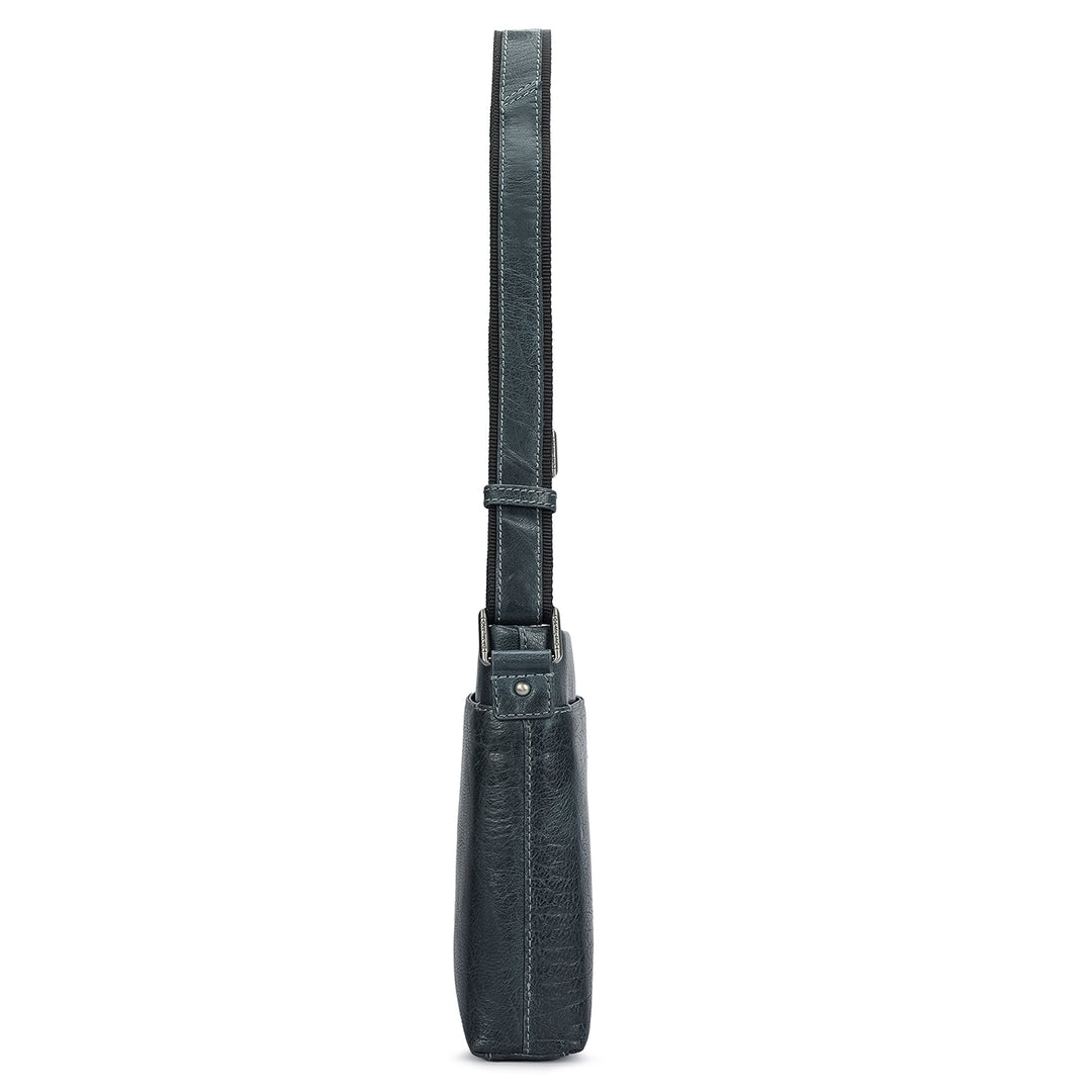 Elephant Pattern Leather Men Sling - Navy
