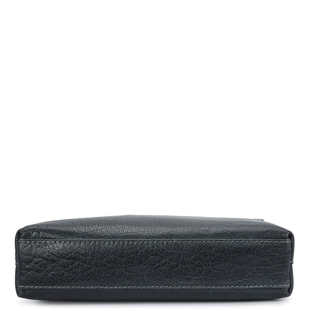 Elephant Pattern Leather Men Sling - Navy
