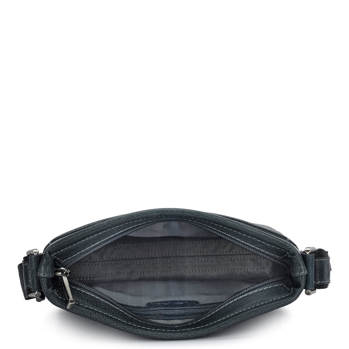 Elephant Pattern Leather Men Sling - Navy
