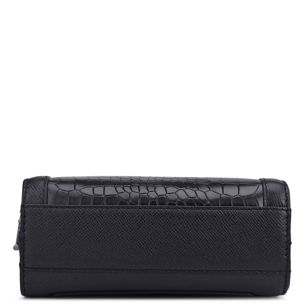 Croco Franzy Leather Men Sling - Black