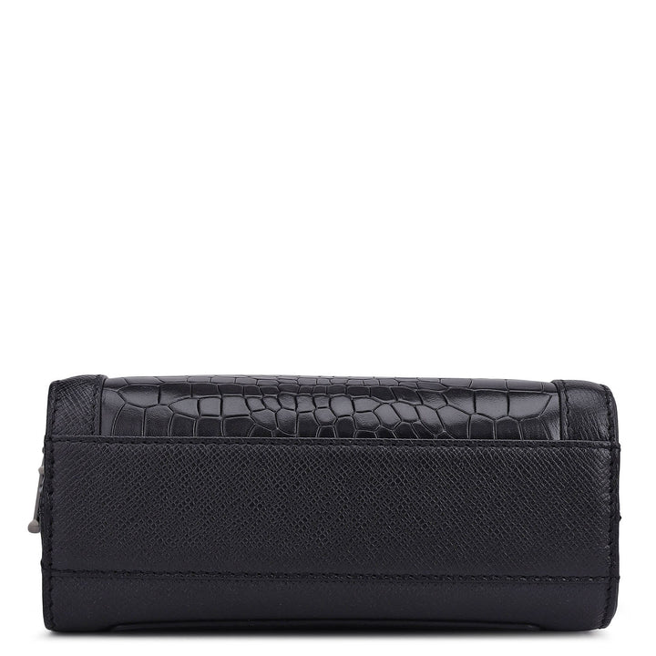 Croco Franzy Leather Men Sling - Black