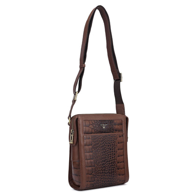 Croco Franzy Leather Men Sling - Date