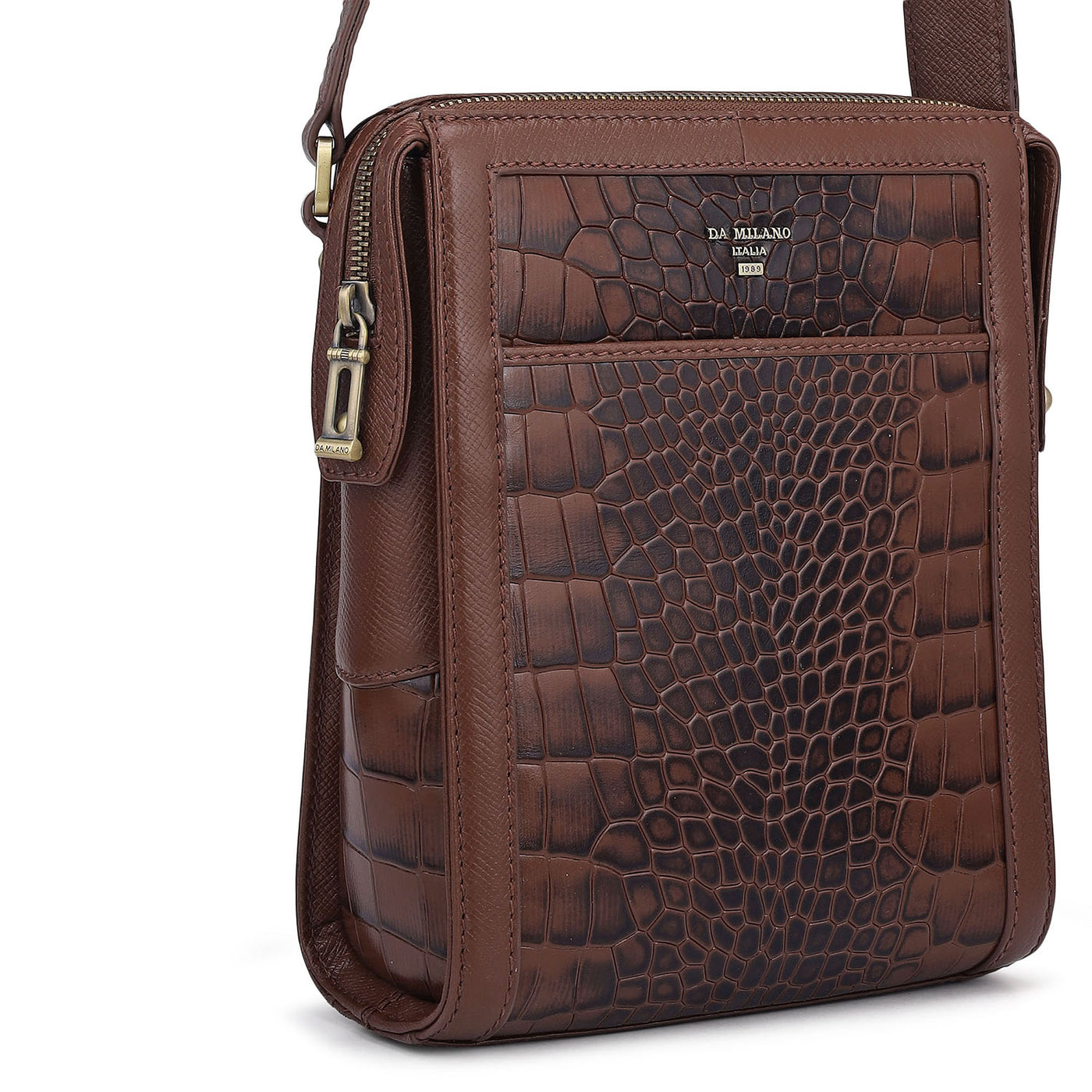 Croco Franzy Leather Men Sling - Date