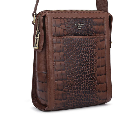 Croco Franzy Leather Men Sling - Date