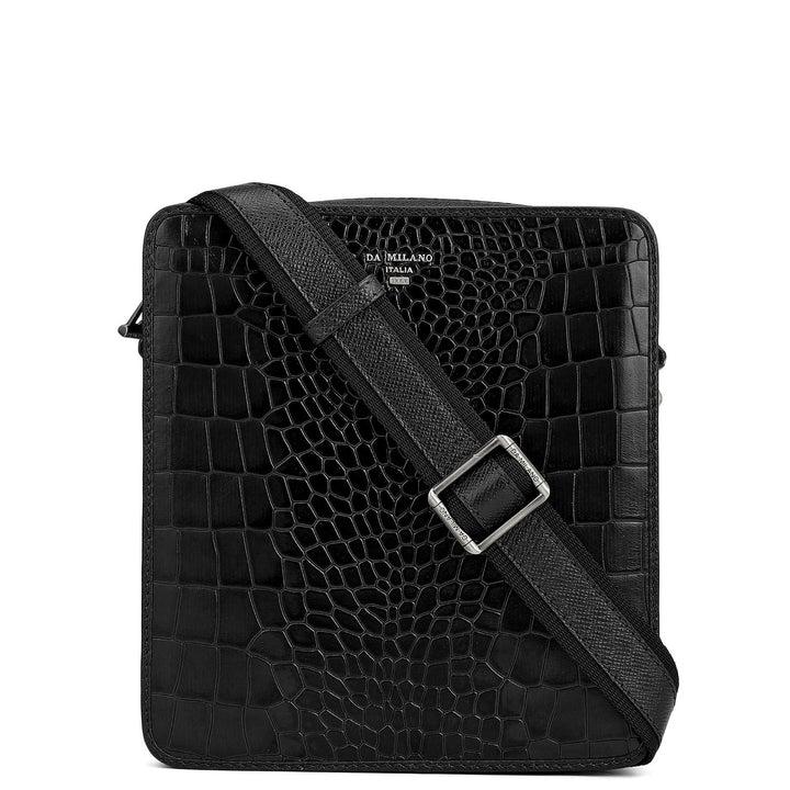 Croco Leather Men Sling - Black