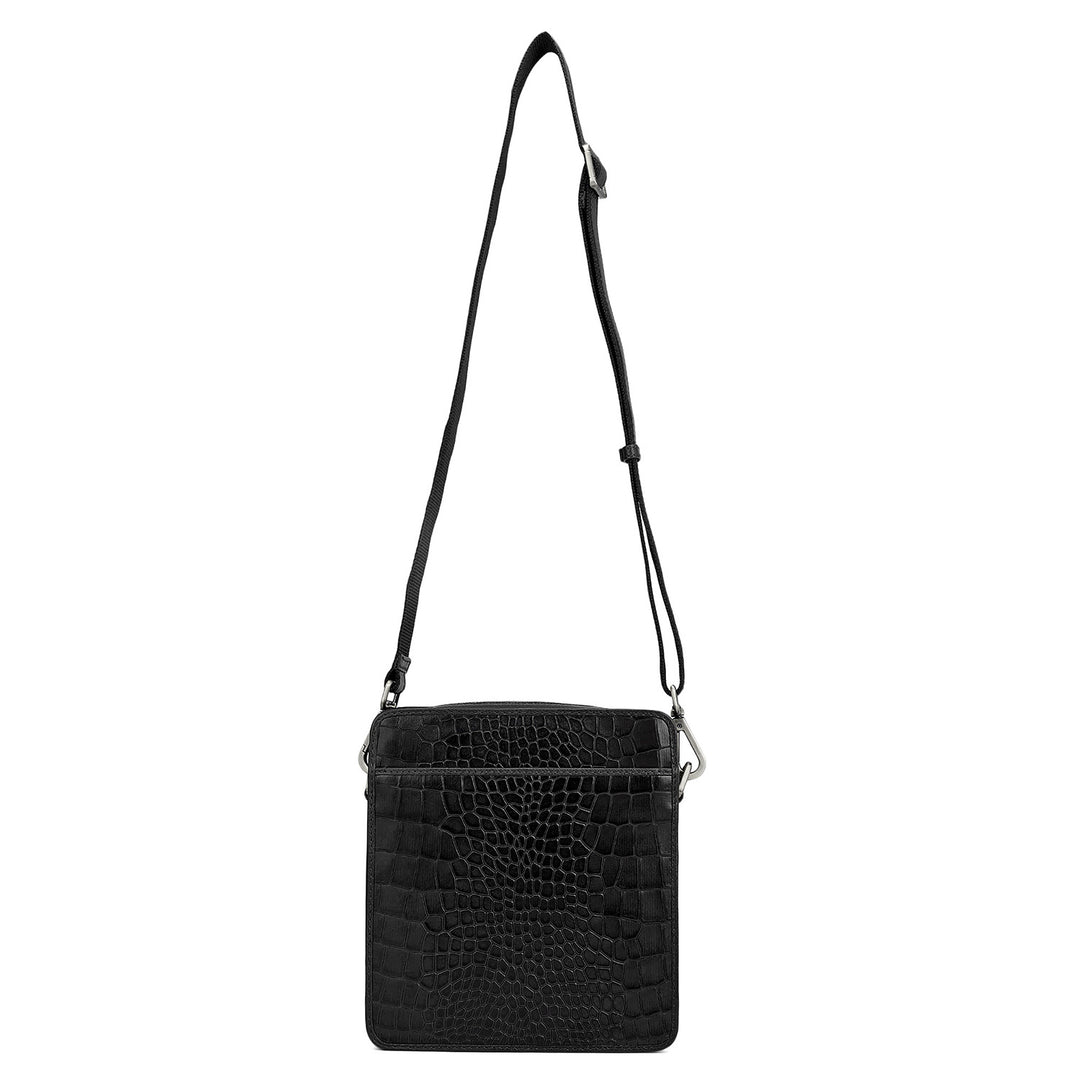 Croco Leather Men Sling - Black