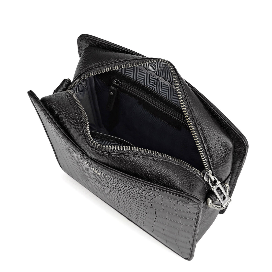 Croco Leather Men Sling - Black