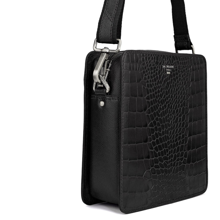 Croco Leather Men Sling - Black