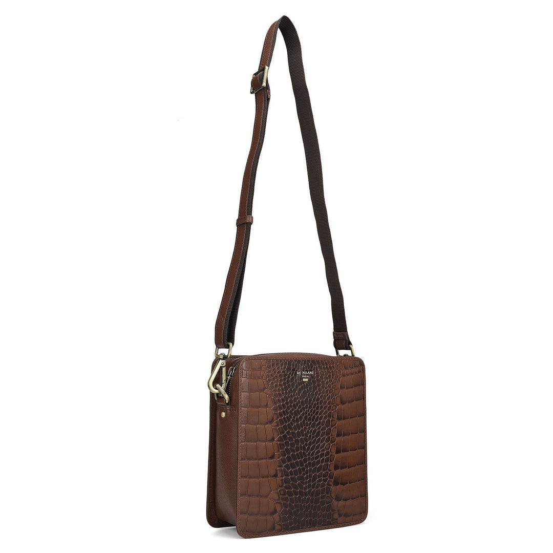 Croco Leather Men Sling - Date