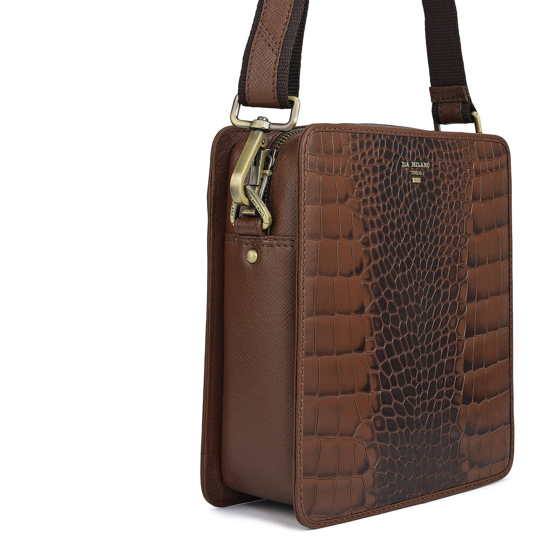 Croco Leather Men Sling - Date