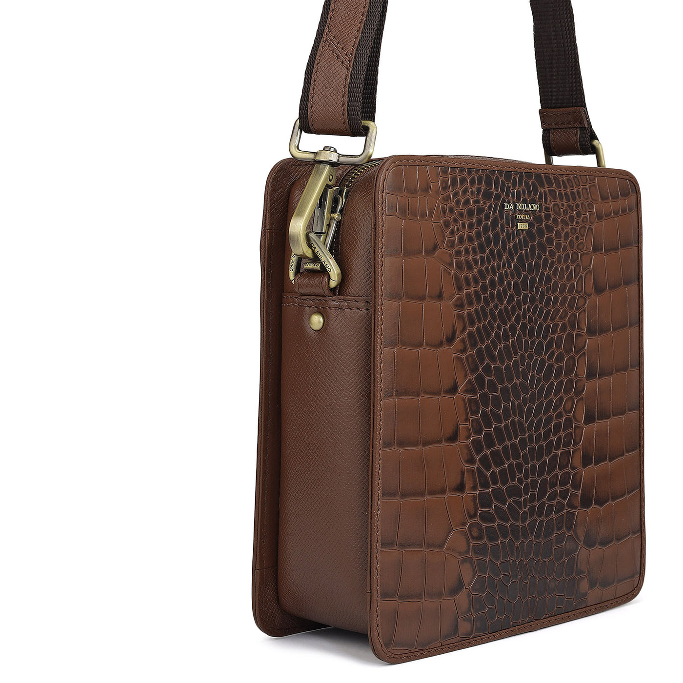 Croco Leather Men Sling - Date