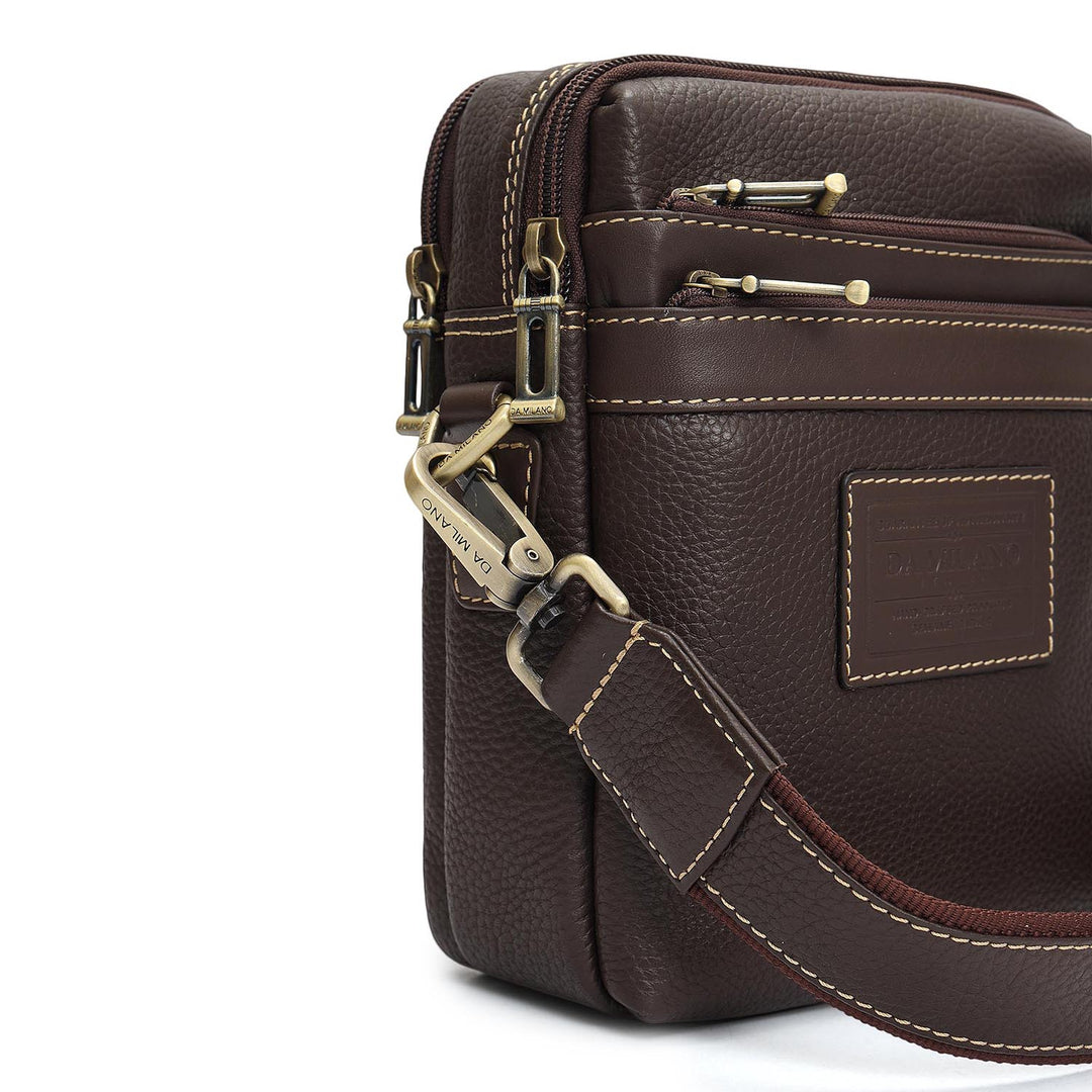 Wax Leather Men Sling - Chocolate