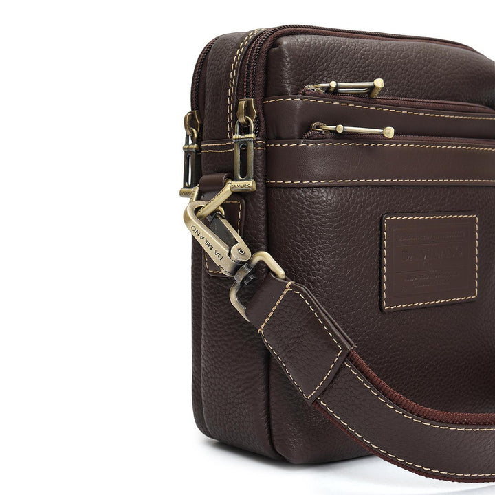 Wax Leather Men Sling - Chocolate
