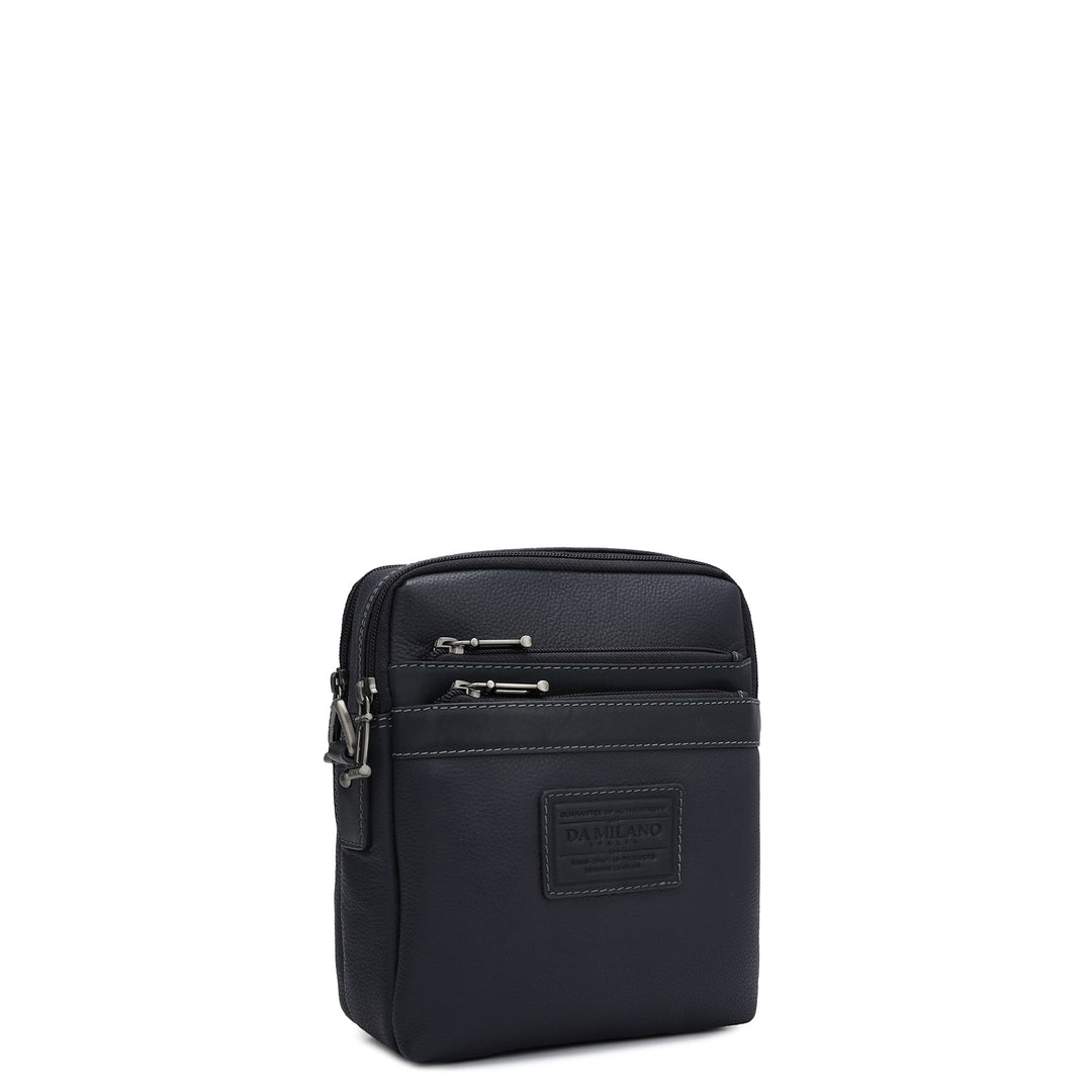 Wax Leather Men Sling - Navy