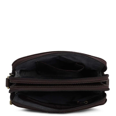 Franzy Leather Men Sling - Chocolate