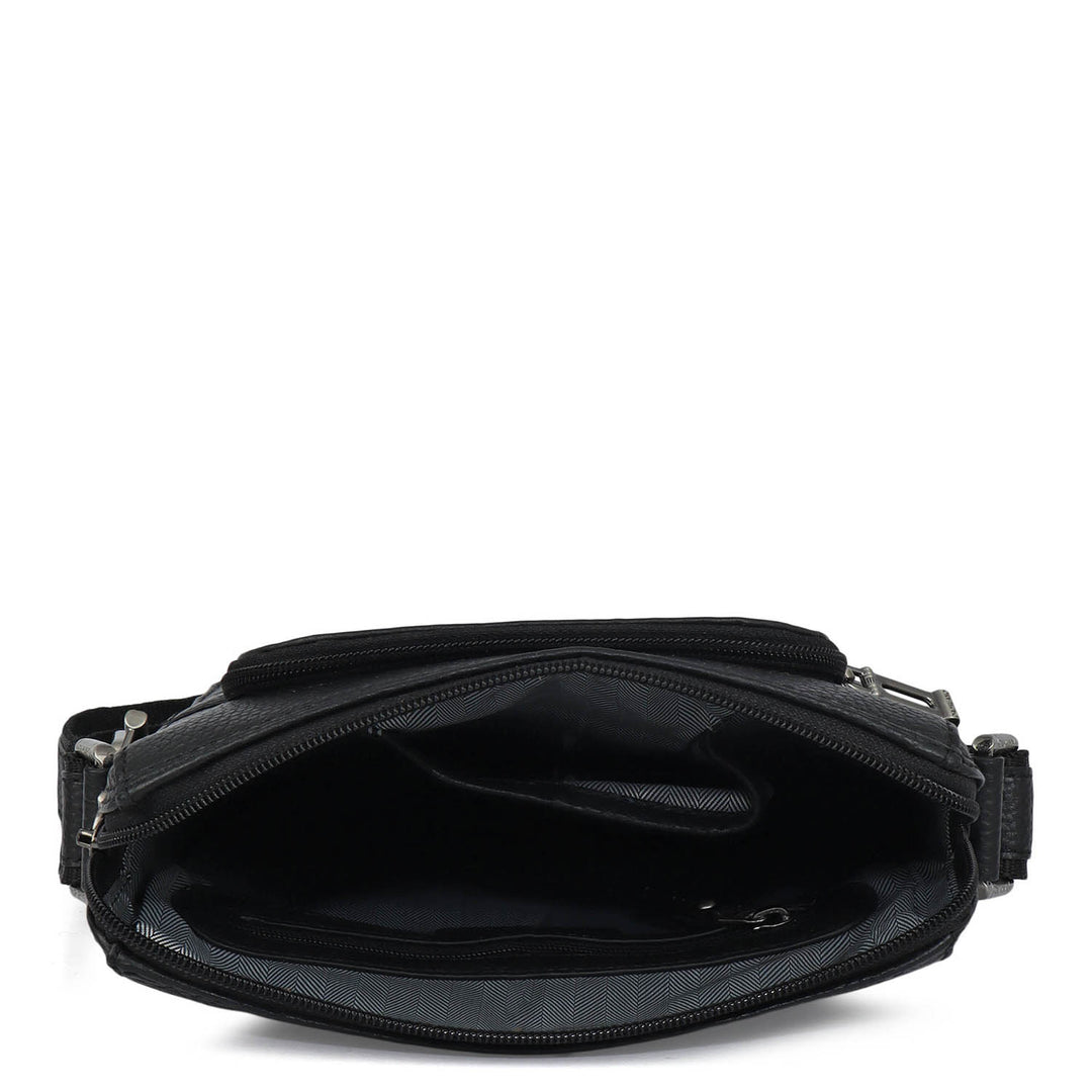 Monogram Wax Leather Men Sling - Black