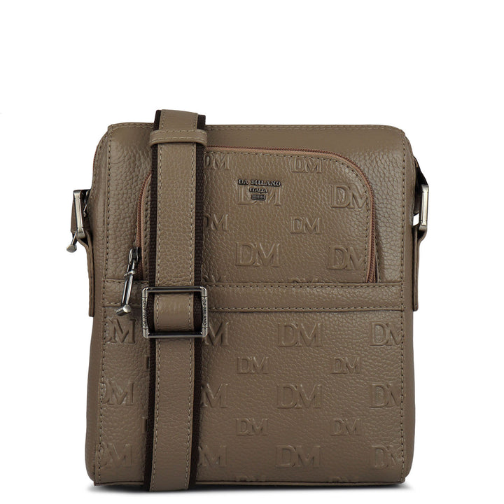 Monogram Wax Leather Men Sling - Greyish Taupe