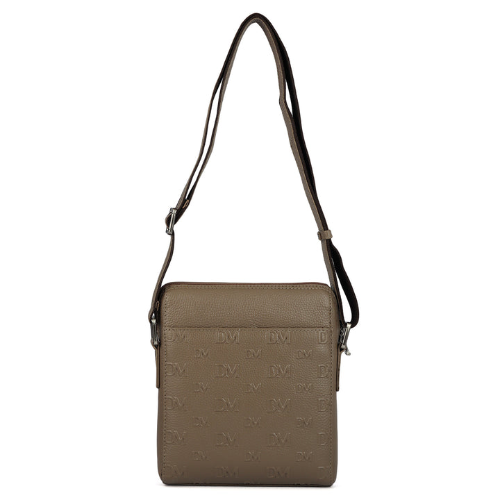 Monogram Wax Leather Men Sling - Greyish Taupe